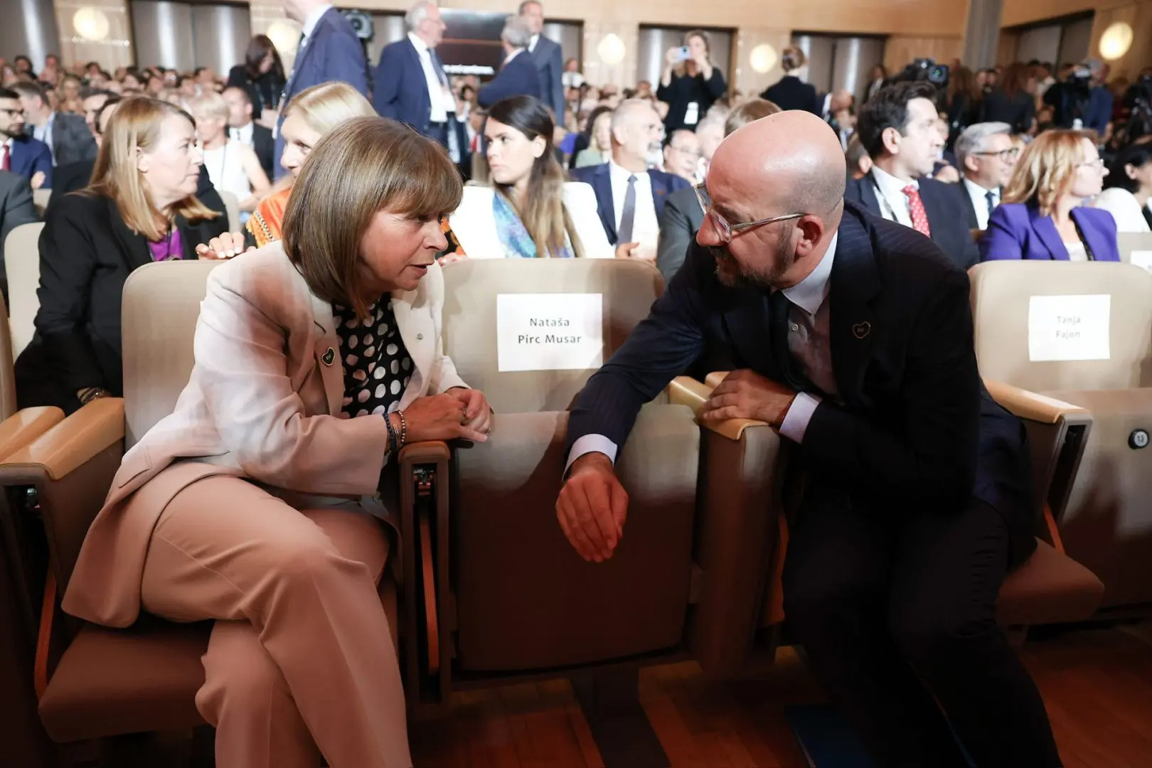 Δήλωση της Προέδρου της Δημοκρατίας Κατερίνας Σακελλαροπούλου κατά την άφιξή της στο Bled Strategic Forum στη Σλοβενία 1