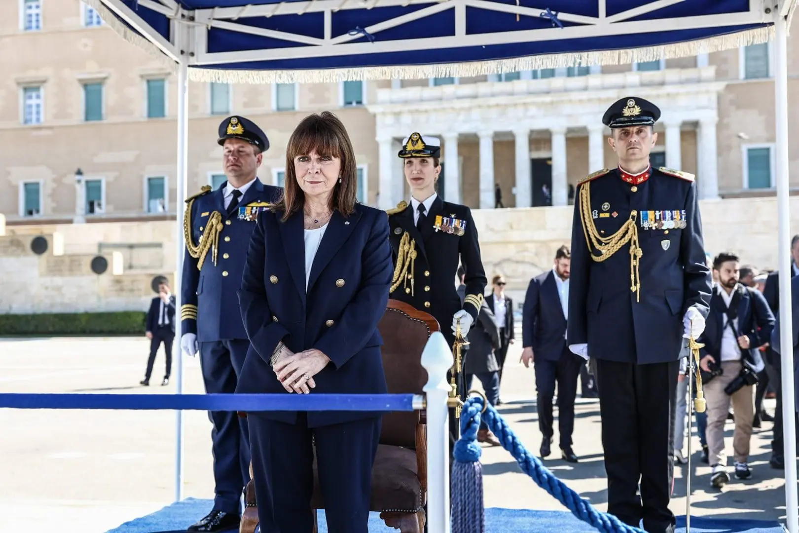 Δήλωση της Προέδρου της Δημοκρατίας Κατερίνας Σακελλαροπούλου μετά την παρέλαση για την Εθνική Επέτειο της 25ης Μαρτίου 1821 3