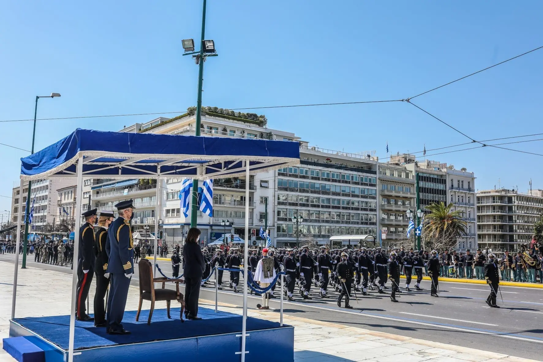Δήλωση της Προέδρου της Δημοκρατίας Κατερίνας Σακελλαροπούλου μετά την παρέλαση για την εθνική επέτειο της 25ης Μαρτίου 1821 5