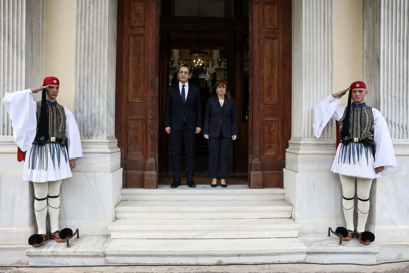 Δηλώσεις Κατερίνας Σακελλαροπούλου και Νίκου Χριστοδουλίδη κατά τη συνάντησή τους στο Προεδρικό Μέγαρο 3