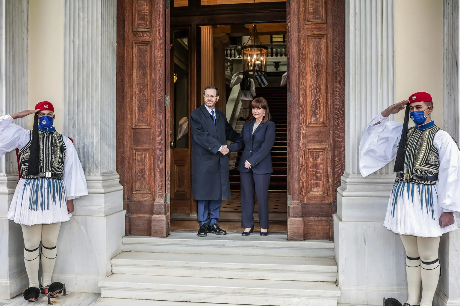 Δηλώσεις των Προέδρων της Ελληνικής Δημοκρατίας και του Κράτους του Ισραήλ Κατερίνας Σακελλαροπούλου και Isaac Herzog