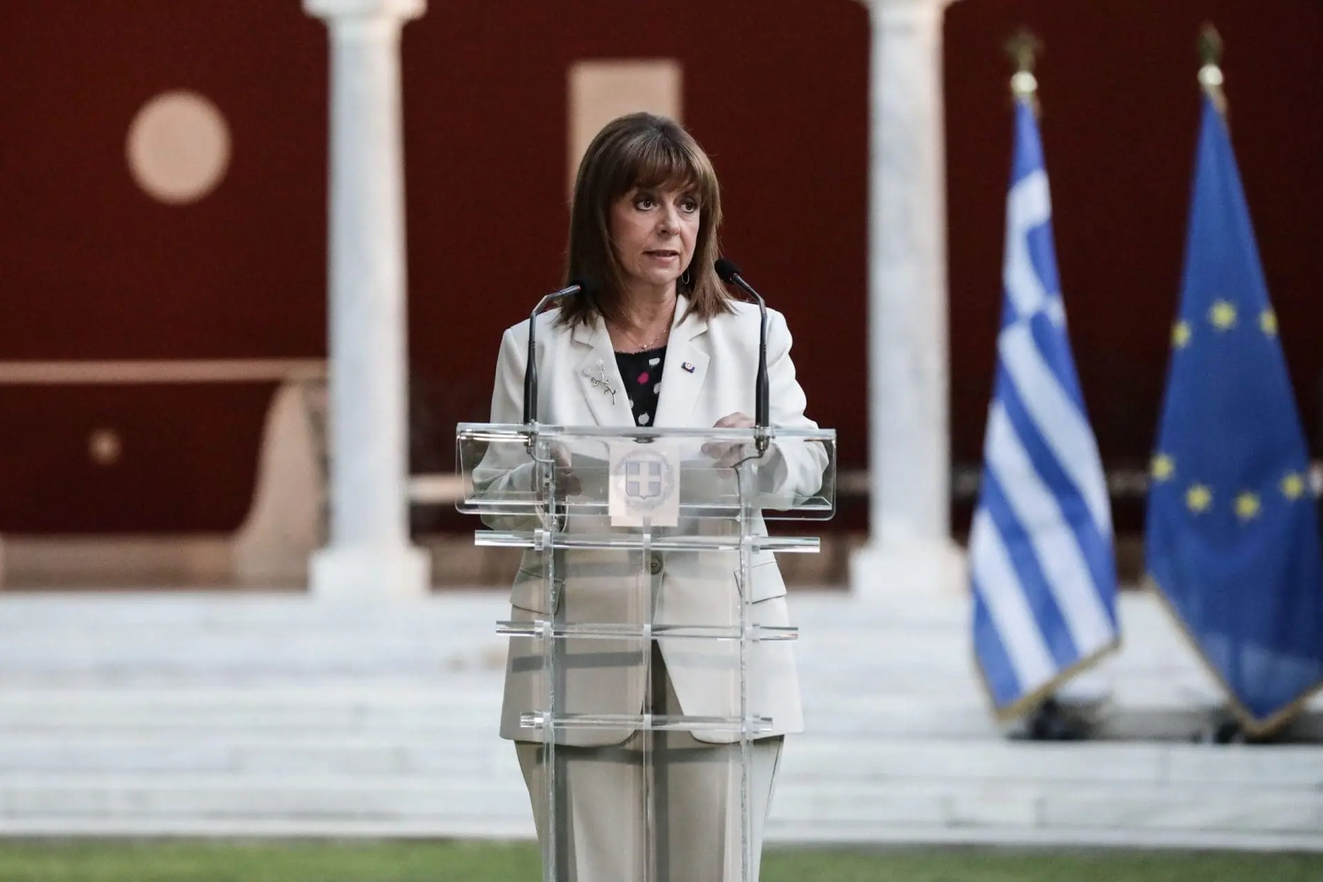 Προσφώνηση της Προέδρου της Δημοκρατίας Κατερίνας Σακελλαροπούλου προς την Πρόεδρο της Δημοκρατίας της Σλοβακίας 3