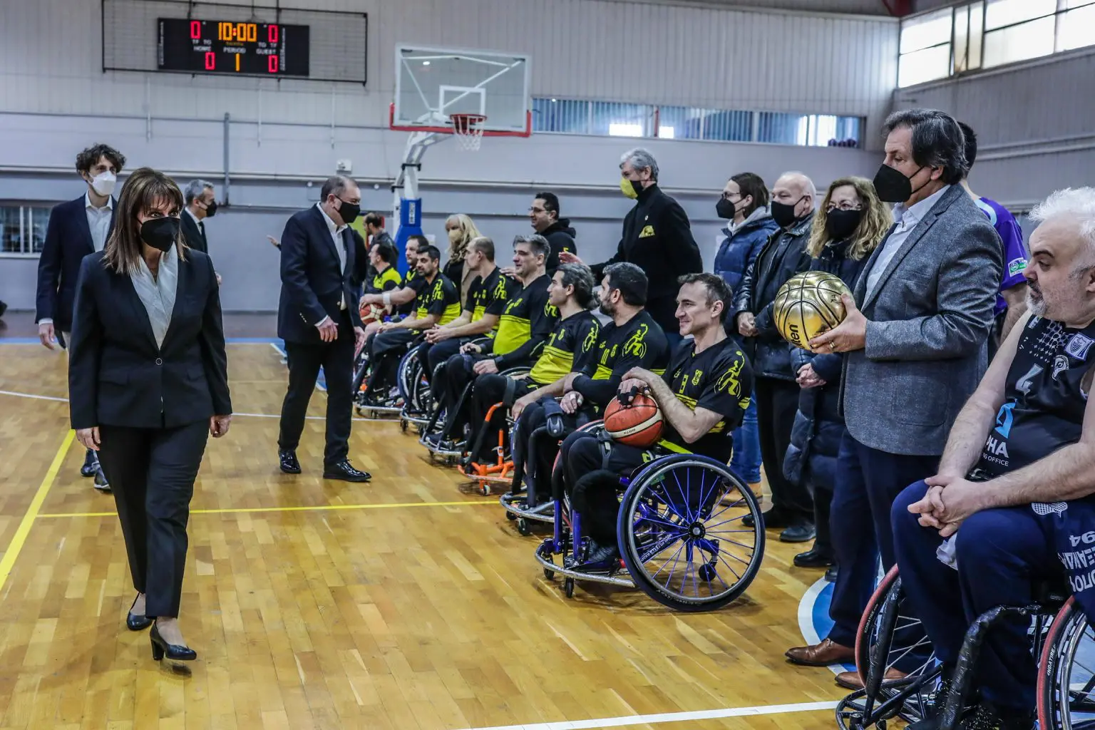 Στον αγώνα μπάσκετ ενηλίκων με αμαξίδιο μεταξύ των ομάδων Μέγας Αλέξανδρος Θεσσαλονίκης και ΑΣΑΘ ΑΡΗΣ 1