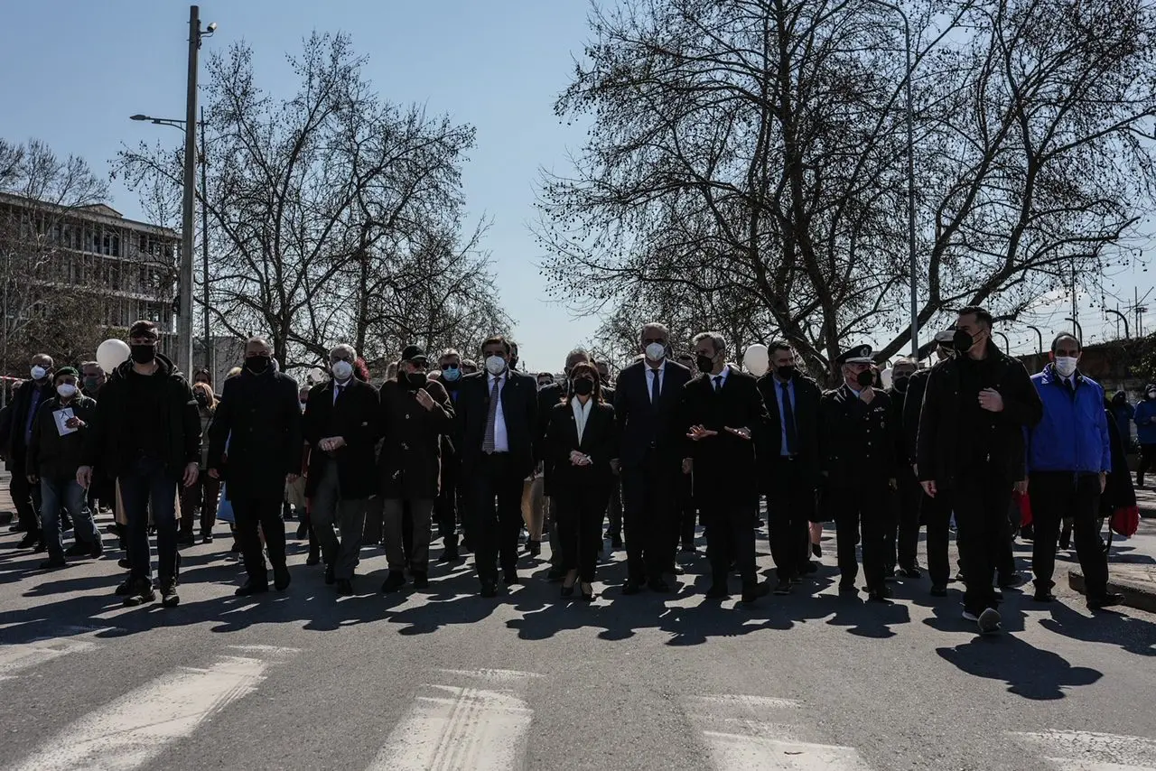 Χαιρετισμός μετά την πορεία μνήμης Ποτέ ξανά Θεσσαλονίκη Άουσβιτς 79 χρόνια από την αναχώρηση του πρώτου συρμού 3