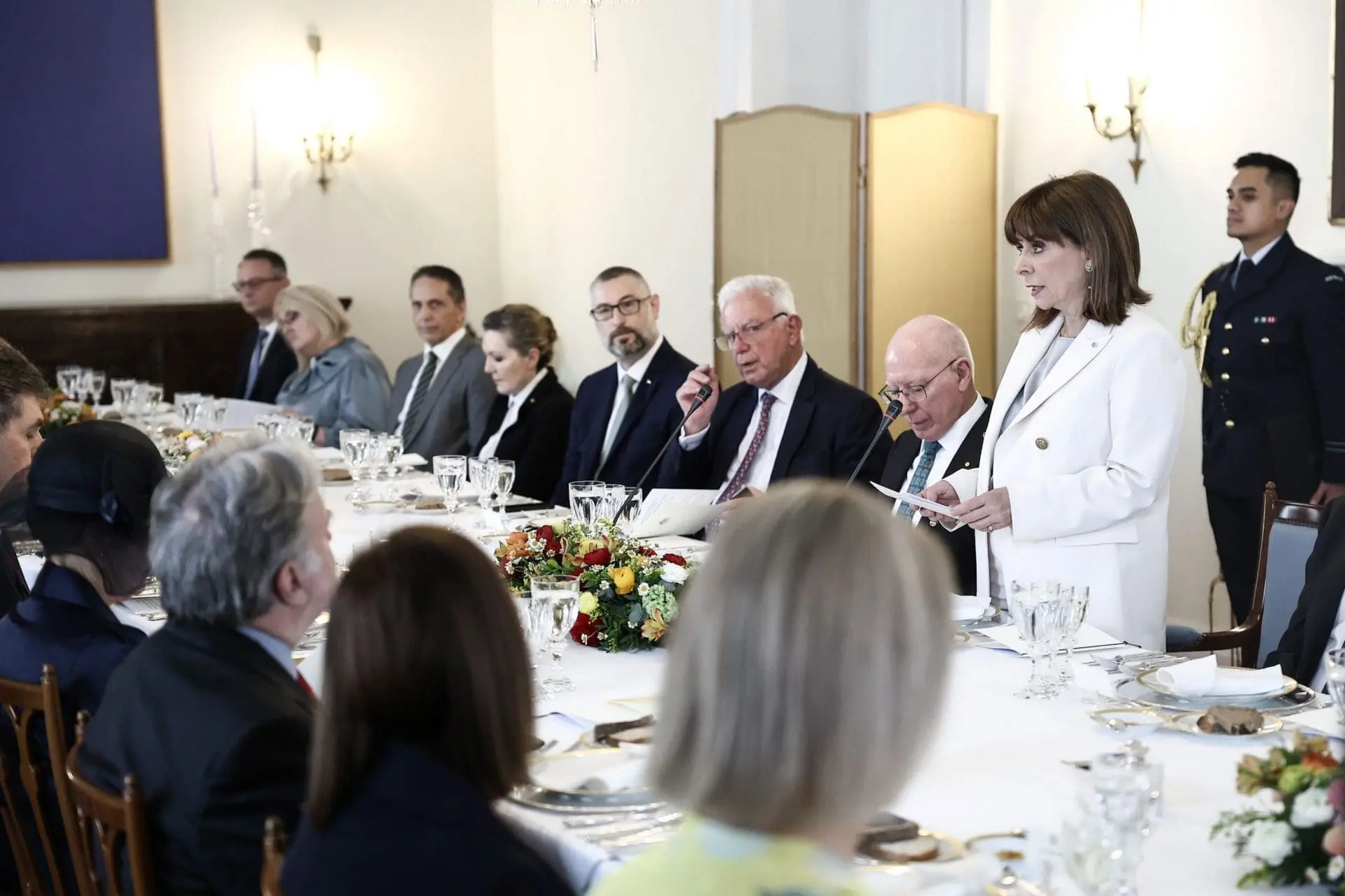 αντιφώνηση του Γενικού Κυβερνήτη της Κοινοπολιτείας της Αυστραλίας David Hurley κατά το επίσημο γεύμα στο Προεδρικό Μέγαρο 3