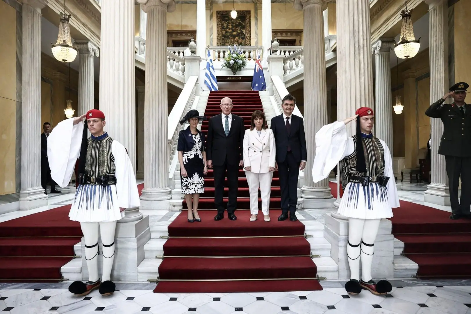 αντιφώνηση του Γενικού Κυβερνήτη της Κοινοπολιτείας της Αυστραλίας David Hurley κατά το επίσημο γεύμα στο Προεδρικό Μέγαρο 4